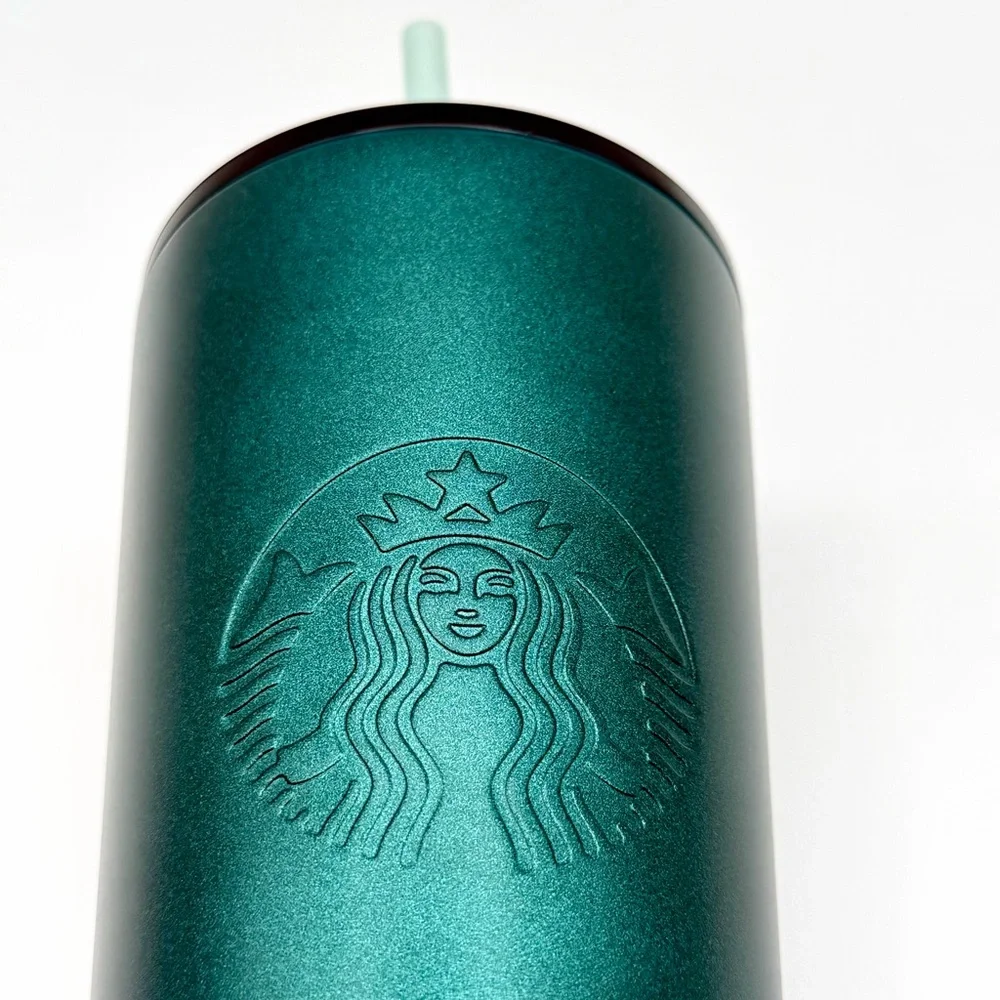 Starbucks 24oz Matte‎ Dark Green Cold Cup Tumbler – Used